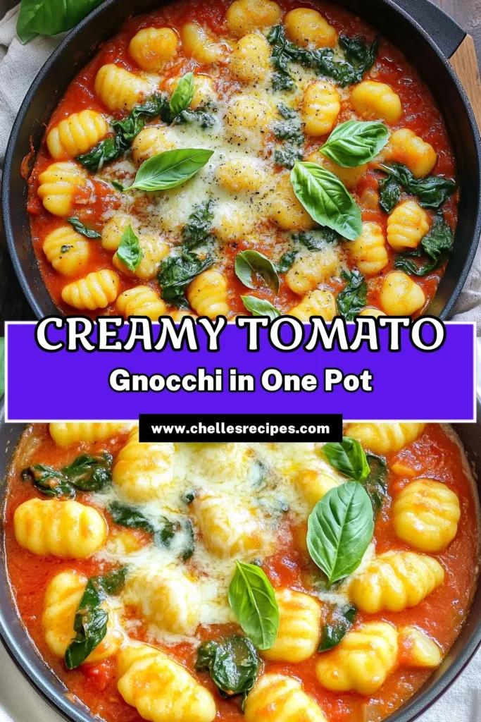 Looking for a quick and delicious meal? Discover this One Pot Tomato Gnocchi Spinach recipe that’s easy to make and packed with flavor! In just 20 minutes, you can whip up this comforting dish using simple ingredients. Perfect for busy weeknights, the creamy tomato broth and fresh spinach will have everyone coming back for seconds. Click through for the full recipe and start cooking tonight! #OnePotRecipes #Gnocchi #EasyDinner #HealthyEating