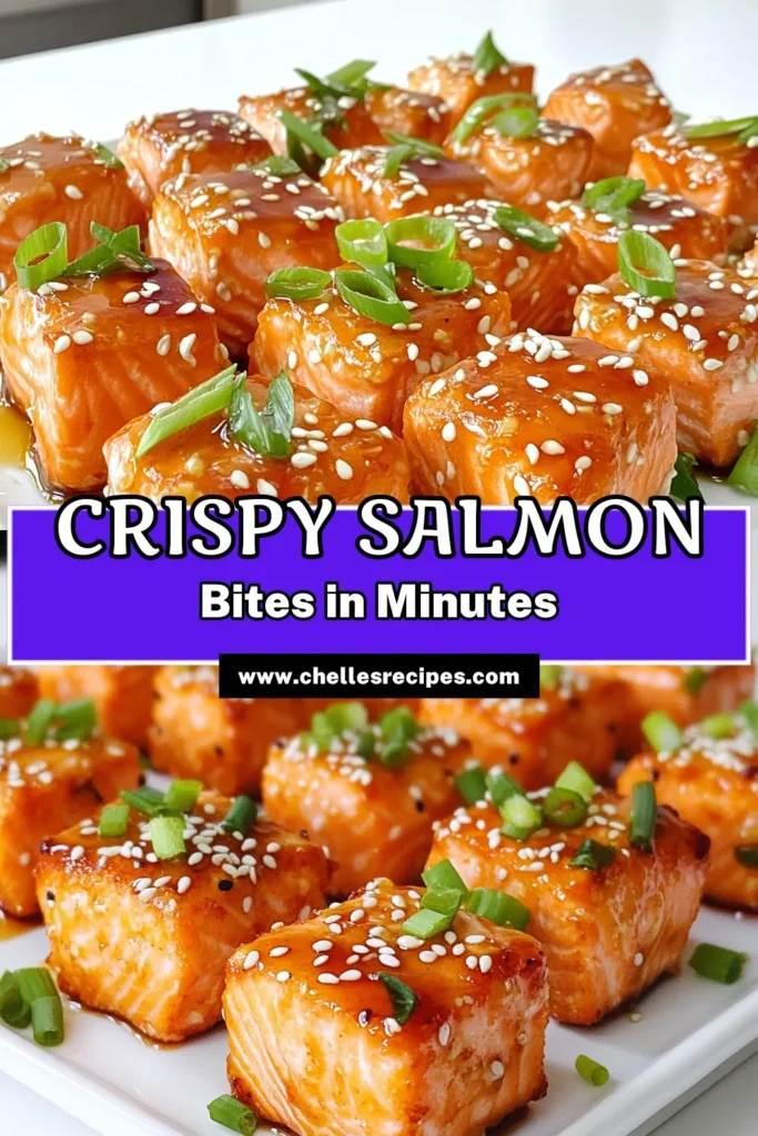 Savor the deliciousness of Air Fryer Crispy Teriyaki Salmon Bites, a quick and easy recipe perfect for any occasion! Packed with flavor from teriyaki sauce, honey, and fresh ginger, these crispy salmon bites will be a hit at your next gathering. Click through to discover how simple it is to whip up this tasty dish that your family will love. Don’t miss out on this must-try recipe! #AirFryerRecipes #SalmonBites #HealthyEating #EasyRecipes