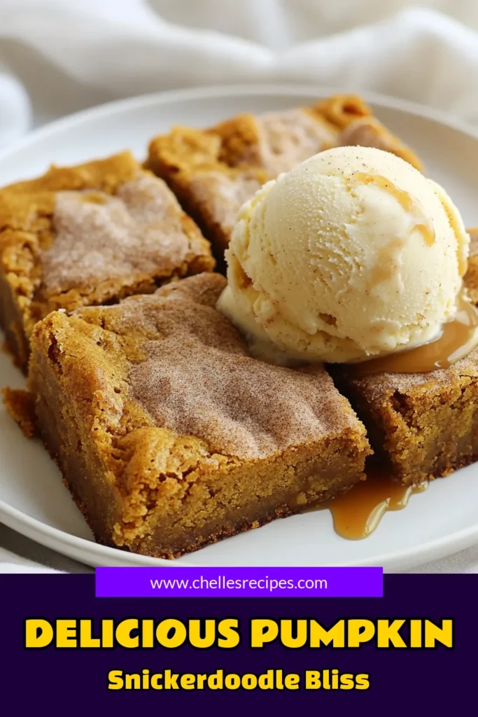 Indulge in the deliciousness of Pumpkin Snickerdoodle Blondies this fall! These soft, chewy treats are packed with pumpkin flavor and just the right amount of spice, making them the perfect dessert for any gathering. Easy to make and sure to impress, this recipe features simple ingredients and clear steps. Click through now to explore the full recipe and get baking! #PumpkinBlondies #FallBaking #DessertIdeas #PumpkinRecipes