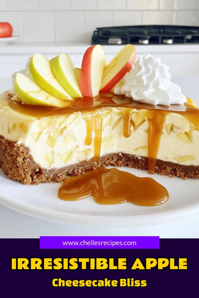 Indulge in a slice of heaven with this Apple Cheesecake Delight! This creamy cheesecake, layered on a buttery graham cracker crust, is bursting with fresh apples and topped with homemade caramel drizzle. Perfect for any occasion, it's an easy recipe that will impress your guests. Click through to explore the full recipe and make this delightful dessert today! #AppleCheesecake #DessertRecipes #BakingJoy #AppleDelight