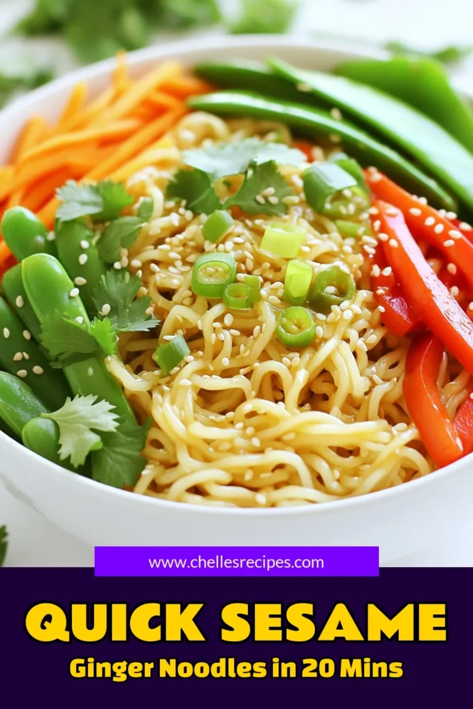 Whip up a delicious meal in no time with these Quick Sesame Ginger Noodle Bowls! Perfect for weeknight dinners, this easy recipe features rice noodles, fresh veggies, and a flavorful sauce seasoned with ginger and sesame. In just 20 minutes, you can enjoy a satisfying dish that’s both healthy and tasty. Click through for the full recipe and elevate your dinner game! #QuickRecipes #NoodleBowls #HealthyEating #DinnerIdeas