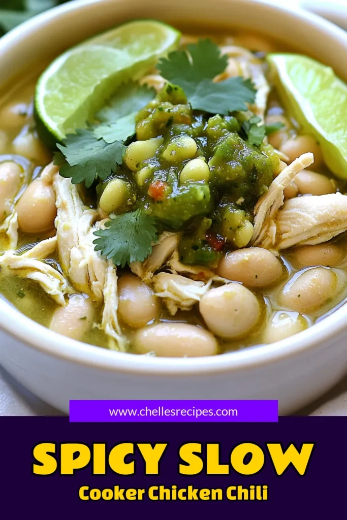 Savor the bold flavors of Fiery Green Goodness with this slow cooker white chicken chili verde! Packed with tender chicken, zesty green salsa, and hearty cannellini beans, this recipe is perfect for cozy meals. With just a few simple steps, you can enjoy a spicy, warming dish that’s easy to prepare. Ready to spice up your dinner routine? Click through for the full recipe and bring the heat to your kitchen! #SlowCookerRecipes #ChickenChili #GreenSalsa #EasyMeals