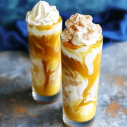 - 1 cup cold brew coffee - 1/4 cup pumpkin puree (canned or fresh) - 1/2 cup heavy cream - 2 tablespoons maple syrup (adjust to taste) - 1 teaspoon vanilla extract - 1/2 teaspoon pumpkin pie spice - Whipped cream for topping - Ground cinnamon for garnish In this recipe, cold brew coffee serves as the base. It gives a smooth, rich flavor. You can use either canned or fresh pumpkin puree for that lovely fall taste. Heavy cream adds a nice creaminess. For sweeteners and flavorings, maple syrup adds a touch of sweetness. You can adjust the amount to fit your taste. Vanilla extract boosts the flavor, while pumpkin pie spice brings in those warm, cozy notes. If you want to make it extra special, consider adding whipped cream on top. A sprinkle of ground cinnamon makes the drink festive and appealing. Each ingredient plays a role in making this drink a delicious treat. Start by whisking together the pumpkin puree, maple syrup, vanilla extract, and pumpkin pie spice. Use a medium bowl for this. Whisk until everything is smooth and well mixed. You want a thick consistency, like a creamy sauce. If it feels too thick, you can add a splash of cream to loosen it. Next, pour the cold brew coffee into a large bowl. Slowly stir in the pumpkin mixture. Use a gentle hand so you don’t splash. Mix until the pumpkin and coffee are fully incorporated. This will create a rich and flavorful base for your drink. In a clean bowl, beat the heavy cream with a hand mixer or whisk. Whip until soft peaks form. This means the cream should hold a shape but still be soft. Take a tablespoon of the pumpkin coffee mixture and fold it into the whipped cream. This lightens the cream. Then, gently fold the whipped cream back into the pumpkin coffee mix until well combined. This step adds a light, fluffy texture. Now it’s time to pour! Fill tall glasses with ice and pour the pumpkin cream cold brew over it. Aim to fill each glass about two-thirds full. If you like, add a dollop of whipped cream on top. For garnish, sprinkle ground cinnamon for a warm touch. Enjoy your refreshing drink! - Alternatives for heavy cream: If you want a lighter option, use coconut cream or Greek yogurt. They still give a rich taste without the extra calories. - Sugar-free options for maple syrup: For a sugar-free choice, try monk fruit sweetener or sugar-free maple syrup. These swaps keep the flavor with fewer carbs. - Tips for selecting quality cold brew: Look for cold brew made from 100% Arabica beans. This type has a smooth flavor that blends well with pumpkin. - Adjusting sweetness to personal taste: Start with the recommended two tablespoons of maple syrup. Taste your mix and add more if you like it sweeter. - Serving in different glassware: Use tall glasses for a fancy look. Clear glass shows off the pretty layers of cream and coffee. - Garnishing creatively: Top with whipped cream and a sprinkle of cinnamon. You can also add a cinnamon stick for extra flair. {{image_2}} You can enjoy a dairy-free version of the pumpkin cream cold brew. Start by using non-dairy creamers. Almond or oat milk works well. These creamers add a nice flavor without the dairy. For the pumpkin puree, try using coconut cream. It gives a rich taste and texture. Get creative by adding spice extracts to your drink. A hint of almond or hazelnut extract can enhance the flavor. You can also experiment with different syrups. Try caramel or vanilla syrup for a sweet twist. Each addition can bring a new taste to your cold brew. If you don’t have cold brew, don’t worry! You can use regular coffee or espresso. Just make sure to cool it down before mixing. Iced coffee is another great option. Adjust the coffee strength to your liking. A stronger brew works best for this recipe. To keep your pumpkin cream cold brew fresh, store it in the fridge. Use an airtight container to avoid the coffee absorbing smells from other foods. This method helps maintain its taste and quality. For the best flavor, drink it within two to three days. After this time, the pumpkin puree may change the drink's texture. If it looks or smells off, it’s best to toss it. If you want to warm up your cold brew, use a microwave or a stovetop. Heat it gently, and avoid boiling it. This keeps the texture creamy and smooth. When using the microwave, warm it in short bursts. Stir in between to ensure even heating. If you use the stovetop, heat it on low, stirring continuously. This method helps prevent any curdling of the cream. Enjoy your drink warm and flavorful! To make this recipe vegan, swap heavy cream with coconut cream or almond milk. Use agave syrup instead of maple syrup. These changes keep the taste great while fitting a vegan diet. Yes, you can use instant coffee! Mix one tablespoon of instant coffee with one cup of hot water to make a quick coffee. Let it cool down before mixing with the pumpkin blend. The taste will differ slightly, but it will still be delicious. You can get creative with spices! Try adding nutmeg for warmth or ginger for a kick. A pinch of allspice can also work well. Experiment and find your favorite mix to enhance the flavor profile. This blog post covered how to make pumpkin cream cold brew. We discussed key ingredients like cold brew coffee and heavy cream. We also shared tips for perfecting flavor and presentation. Remember, you can customize the recipe to suit your taste. Use this guide to impress friends or enjoy a tasty treat at home. Experiment with different flavors and toppings to make it your own. Enjoy your delicious creation!