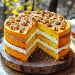 - 1 ½ cups all-purpose flour - 1 teaspoon baking powder - 1 teaspoon baking soda - ½ teaspoon salt - 2 teaspoons pumpkin spice mix I love using all-purpose flour for its versatility. It gives the cake a nice structure. Baking powder and baking soda help the cake rise. A touch of salt brightens all the flavors. Pumpkin spice mix adds warmth and a hint of fall. - ½ cup unsalted butter, softened - 1 cup granulated sugar - 2 large eggs - 1 cup canned pumpkin puree - ½ teaspoon vanilla extract Softened butter makes the cake rich and moist. Mixing in granulated sugar creates a sweet base. Eggs add fluffiness, while pumpkin puree brings a lovely texture. A dash of vanilla adds depth to the flavor. - 8 oz cream cheese, softened - 1/3 cup powdered sugar - 1 tablespoon lemon juice - 1 tablespoon brown sugar (for topping) - 1 teaspoon cinnamon (for topping) - ½ cup chopped walnuts or pecans (optional) The cream cheese filling is a game changer. It adds a creamy layer that contrasts with the pumpkin cake. Powdered sugar sweetens it just right. A squeeze of lemon juice brightens the cream cheese flavor. The brown sugar and cinnamon topping gives a sweet crunch. Chopped nuts are optional, but they add a nice texture. First, you need to preheat your oven to 350°F (175°C). This step ensures even cooking. While the oven heats up, grab a 9-inch round springform cake pan or a 9x9 inch baking dish. Grease it well to prevent sticking. Set it aside for later. In a medium bowl, mix your dry ingredients. Combine 1 ½ cups of all-purpose flour, 1 teaspoon baking powder, 1 teaspoon baking soda, ½ teaspoon salt, and 2 teaspoons pumpkin spice mix. Whisk these together and set aside. Now, in a large mixing bowl, beat ½ cup of softened unsalted butter with 1 cup of granulated sugar. Use an electric mixer for about 3-4 minutes until it's light and fluffy. Next, add 2 large eggs, one at a time. Mix well after each. Then, stir in 1 cup of canned pumpkin puree and ½ teaspoon vanilla extract. Gradually, add the dry mix to this pumpkin mixture. Stir gently until just combined. Be careful to not overmix; this keeps the cake soft. For the cream cheese filling, take 8 oz of softened cream cheese. In a small bowl, beat it with 1/3 cup of powdered sugar and 1 tablespoon of lemon juice until it’s smooth and creamy. Pour half of the pumpkin batter into the prepared pan. Spread the cream cheese mixture evenly over this layer. Then, top it with the remaining pumpkin batter. In a small bowl, mix 1 tablespoon of brown sugar and 1 teaspoon of cinnamon. Sprinkle this topping over the cake. If you'd like, add ½ cup of chopped walnuts or pecans on top for a nice crunch. Now, it’s time to bake! Place your cake in the oven for 35-40 minutes. To check if it’s done, insert a toothpick into the center. If it comes out clean, your cake is ready. Let it cool in the pan for about 10 minutes. After that, transfer it to a wire rack to cool completely. Enjoy this delicious treat with coffee! To avoid overmixing, mix just until combined. This keeps the cake light and fluffy. Overmixing can make the cake dense. When you add dry ingredients, stir gently. It’s okay if a few lumps remain. Using room temperature ingredients is key. It helps the butter and sugar mix well. Cold eggs can make the batter uneven. Take your eggs and cream cheese out of the fridge early. Let them sit for about 30 minutes before using. Pair this cake with coffee or tea for a perfect treat. The rich flavors of pumpkin and cream cheese shine with a warm drink. You can also serve it with whipped cream for extra sweetness. For presentation, slice the cake into wedges. Place them on a decorative platter. Dusting the top with powdered sugar adds a lovely touch. You may also add a sprinkle of cinnamon for that extra flair. If your cake sinks, it may be due to underbaking. Make sure to bake until a toothpick comes out clean. Another reason could be too much liquid. Be sure to measure your pumpkin puree correctly. If the cake is too dry, consider adding a bit of milk or cream. This can help moisten the cake. Another option is to serve it with a scoop of ice cream. It adds moisture and makes for a delicious dessert. {{image_2}} You can give your Pumpkin Cream Cheese Coffee Cake a twist with new flavors. One simple change is to swap out the spices. Instead of pumpkin spice mix, try using nutmeg or allspice. These spices add warmth and a different taste. Another fun idea is to add chocolate chips or dried fruit. Chocolate chips bring sweetness, while dried fruit like cranberries or raisins adds chewiness. Both options make each slice exciting! If you need gluten-free options, you can use a gluten-free flour blend. This works well in the same amounts. Just make sure to check the blend for best results. For those seeking vegan choices, use a dairy-free cream cheese. Brands like Tofutti or Kite Hill work well. You can also replace eggs with flax eggs. Just mix one tablespoon of ground flaxseed with two tablespoons of water for each egg. You can also change how you serve this tasty treat. Instead of a cake, try making cupcakes or muffins. Just divide the batter among a muffin tin. This gives you bite-sized treats that are great for sharing. For a more festive look, consider making a layer cake. Just double the recipe and divide the batter between two cake pans. Layer with the cream cheese filling between the cakes. This makes for a stunning presentation! To keep your pumpkin cream cheese coffee cake fresh, store it in the fridge. Place leftovers in an airtight container. This will help keep moisture in and air out. The cake stays tasty for about 3 to 5 days. If you want to keep the cream cheese layer nice, cover it with plastic wrap. If you want to save the cake for longer, freezing is a great option. First, let the cake cool completely. Wrap it tightly in plastic wrap and then in foil. This will prevent freezer burn. You can freeze it for up to 3 months. To enjoy it later, simply take it out of the freezer. Thaw it in the fridge overnight. For a warm treat, you can reheat slices in the microwave for about 15 to 20 seconds. Enjoy your cake warm with a nice cup of coffee! This coffee cake stands out thanks to its rich pumpkin flavor and creamy filling. The cream cheese adds a delightful tang to each bite. Traditional coffee cakes often focus on simple flavors, while this recipe brings in warm spices like cinnamon and nutmeg. The addition of pumpkin makes it moist and flavorful, giving it a unique twist. Yes, you can use fresh pumpkin. To do this, you need to cook it first. Cut the pumpkin in half, remove the seeds, and bake it until soft. Once cool, scoop out the flesh and blend it until smooth. This fresh puree can replace canned pumpkin in equal amounts. It may add a lighter flavor and slightly different texture. To make this recipe dairy-free, swap the cream cheese for a dairy-free alternative. Look for options made from cashews or tofu. Use plant-based butter instead of unsalted butter. You can also choose a dairy-free milk in place of regular milk if you want to add any. This way, you can still enjoy the cake without dairy. Yes, you can make this cake ahead of time. It stays fresh for about 3 to 4 days when stored in an airtight container in the fridge. If you want to keep it longer, consider freezing it. Wrap the cooled cake tightly in plastic wrap and foil. It can last for up to 3 months in the freezer. Just thaw it in the fridge before serving. This blog post covered key ingredients and step-by-step instructions for baking pumpkin coffee cake. We explored both dry and wet ingredients, and how to make a tasty cream cheese filling. Follow these easy tips and variations to enhance your cake. With proper storage, this treat stays fresh longer. Baking is fun, so don’t be afraid to try new things. Your delicious creation will surely impress! Happy baking!