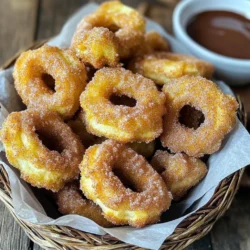- 1 cup all-purpose flour - 1 tablespoon sugar - 1/2 teaspoon baking powder - 1/4 teaspoon salt - 1/2 cup water - 2 tablespoons unsalted butter - 1/2 teaspoon vanilla extract - 1/4 cup sugar (for coating) - 2 teaspoons ground cinnamon - Cooking spray - Piping bag fitted with star tip These ingredients create tasty churro bites. You need flour for the dough. Sugar adds sweetness. Baking powder helps them rise. Salt balances the flavors. Water binds everything together. For flavor, unsalted butter adds richness. Vanilla extract gives a warm touch. The cinnamon-sugar mix coats the churros, adding a sweet crunch. Gather your supplies. Cooking spray ensures the churros crisp up nicely. A piping bag with a star tip helps shape the dough. This makes them look fun and appealing. Get ready to enjoy these delicious treats! Boiling the water mixture Start by boiling water, butter, and sugar in a medium saucepan. Heat it over medium until it bubbles. This step is key for a good dough. Incorporating dry ingredients Once boiling, remove the pot from heat. Quickly stir in flour, baking powder, and salt. Mix until a dough forms. Let it cool for about 5 minutes. Cooling helps it become easier to handle. Transferring dough to piping bag After cooling, add vanilla extract to the dough. Mix well until it is smooth. Next, transfer the dough into a piping bag with a star tip. This shape gives churros their fun look. Cutting and spacing churro bites Cut small pieces of dough, about 1 inch long, directly into the air fryer basket. Make sure to space them out. They will puff up as they cook. You can also pipe them onto parchment paper before cutting. Preheating the air fryer Preheat your air fryer to 350°F (175°C). This step is important for even cooking. Air frying time and temperature Lightly spray the churro bites with cooking spray. This helps them get crispy. Air fry them for 8 to 10 minutes. Look for a golden brown color and puffed shape. Checking for doneness Once the time is up, take a peek. If they are golden and puffed, they are done! You can also give them a little poke. They should feel firm but soft inside. To make your churro bites crispy, use cooking spray. This helps them brown evenly. Lightly coat each bite before air frying. If your air fryer has different settings, you might need to adjust the time. Most models cook well at 8-10 minutes, but check early. For a great presentation, serve the churro bites warm. Place them in a small basket lined with parchment paper. This keeps them looking nice and adds a touch of charm. Add a small bowl of melted chocolate or dulce de leche on the side. These dipping options take the treat to the next level. One common mistake is overcrowding the air fryer. Give each churro bite space to expand. This ensures they cook evenly and stay crispy. Another mistake is using the wrong dough consistency. If the dough is too runny, the bites won’t hold their shape. Aim for a thick and smooth dough for the best results. {{image_2}} You can make your churro bites even more fun! Try chocolate churro bites. Just add cocoa powder to the dough. Use about 2 tablespoons of cocoa powder with your flour. This gives the churros a rich and sweet chocolatey taste. Another great option is pumpkin spice churro bites. Mix in 1 teaspoon of pumpkin spice into the dough. This gives your bites a warm, cozy flavor. Perfect for fall! If you need a gluten-free option, you can use gluten-free flour. Look for a 1:1 gluten-free flour blend. This will work great in the recipe. The churro bites will still turn out soft and tasty! You can also switch up the coating! Try adding toasted coconut. Just mix shredded coconut with the cinnamon sugar. This gives a fun crunch and a tropical twist. Another idea is to sprinkle a bit of nutmeg on top. Nutmeg adds a warm flavor that pairs well with cinnamon. It will surprise your taste buds! To keep churro bites fresh, use an airtight container. This helps avoid moisture and keeps them crispy. If you want to store them longer, refrigeration works well. You can also freeze them. Just make sure they are fully cool before placing them in the freezer. The best way to reheat churro bites is in the air fryer. Set it to 350°F (175°C) for about 3-5 minutes. This method keeps them crispy. You can also use an oven, but make sure to cover them with foil to prevent drying out. Avoid using the microwave, as it can make them chewy. Churro bites last about 2-3 days in the fridge. If frozen, they can last up to a month. Always check for changes in smell or texture before eating. Yes, you can bake churro bites. Preheat your oven to 375°F (190°C). Line a baking sheet with parchment paper. Pipe the churro dough onto the sheet. Bake for about 12 to 15 minutes. Check for a golden color and a puffed shape. If you need a butter substitute, use coconut oil or margarine. Both options work well and provide a nice flavor. Use the same amount, two tablespoons, for best results. Churro bites may not puff up due to the dough being too wet or too dry. Ensure you measure ingredients accurately. Also, don’t skip the baking powder, as it helps the churros rise. Yes, you can use gluten-free flour. This will change the texture slightly. But it will still taste great. Just be sure to check the flour's packaging for proper measurements. Churro bites are done when they are golden brown and puffed up. This usually takes about 8 to 10 minutes in the air fryer. Keep an eye on them to avoid burning. This blog post shared how to make delicious churro bites in an air fryer. We covered the main ingredients, flavor boosts, and helpful steps. I also shared tips to fix common mistakes and ways to store leftovers. Churro bites are easy to make and fun to share. Feel free to try different flavors and toppings. With a little practice, you’ll create a tasty treat everyone will love. Enjoy your churro-making journey!