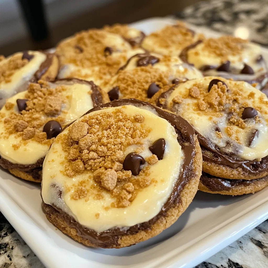 To make Chocolate Chip Cheesecake Cookies, you need: - 1 cup cream cheese, softened - 1/2 cup unsalted butter, softened - 1 cup sugar - 1/2 cup brown sugar, packed - 1 large egg - 1 teaspoon vanilla extract - 2 cups all-purpose flour - 1 teaspoon baking powder - 1/2 teaspoon baking soda - 1/4 teaspoon salt - 1 cup chocolate chips - 1/2 cup crushed graham crackers These ingredients blend to create a rich and creamy cookie. If you need substitutes, here are some great options: - Use Greek yogurt instead of cream cheese for a tangy taste. - Coconut oil can replace unsalted butter. - For an egg-free option, try 1/4 cup unsweetened applesauce. - You can swap white sugar for coconut sugar for a deeper flavor. - Use almond flour if you're gluten-free. These substitutions keep the flavor while making the recipe more flexible. I trust a few brands for the best results: - Cream Cheese: Philadelphia is a classic choice. - Butter: Kerrygold offers a rich flavor from grass-fed cows. - Sugar: Domino is a reliable brand for both white and brown sugars. - Chocolate Chips: Ghirardelli has high-quality chocolate chips. - Graham Crackers: Honey Maid provides great texture and taste. Using these brands can elevate your cookie game and ensure consistent results. {{ingredient_image_1}} Start by gathering all your ingredients. You need cream cheese, butter, sugars, an egg, and vanilla. Use a large bowl to mix the cream cheese and butter first. Beat them together until the mixture is smooth. This step is key for a creamy texture. Next, add both sugars and mix until well blended. Then, crack in the egg and pour in the vanilla extract. Mix until everything is combined. In another bowl, whisk together flour, baking powder, baking soda, and salt. Slowly add these dry ingredients to the wet mixture. Stir just until you see no more flour. Finally, fold in chocolate chips and crushed graham crackers for added texture and flavor. Preheat your oven to 350°F (175°C). While it heats, line two baking sheets with parchment paper. This helps prevent sticking. Use a cookie scoop or a tablespoon to drop rounded balls of dough onto the sheets. Make sure to leave space between each cookie. This allows them to spread while baking. Bake the cookies for 12 to 15 minutes. Look for slightly golden edges and set centers. If you want a softer cookie, take them out a bit earlier. Once baked, remove the cookies from the oven. Let them cool on the baking sheets for about 5 minutes. This helps them firm up a bit. After that, transfer the cookies to a wire rack to cool completely. For a nice presentation, arrange them on a decorative platter. You can sprinkle extra chocolate chips and crushed graham crackers on top for added appeal. Enjoy your delightful Chocolate Chip Cheesecake Cookies! To get the right texture in your cookies, focus on the cream cheese and butter. Use softened cream cheese and butter for a smooth mix. This keeps your dough light and fluffy. Don't overmix once you add the flour; mix just until everything blends. This helps keep the cookies soft and chewy. One common mistake is skipping the chilling step. Chilling your dough for at least 30 minutes helps the cookies hold their shape. Another mistake is not measuring flour correctly. Too much flour makes cookies dry. Use the spoon-and-level method for accurate measuring. Lastly, avoid baking on a hot baking sheet; this can lead to uneven cookies. For richer flavor, use high-quality chocolate chips. You can also add a pinch of sea salt on top before baking. This enhances the chocolate taste. Mixing in spices like cinnamon can add warmth. If you want a tangy twist, use flavored cream cheese. Options like strawberry or vanilla can make your cookies stand out. Pro Tips Room Temperature Ingredients: Ensure your cream cheese and butter are at room temperature for a smoother batter. This helps in achieving a creamy consistency without lumps. Don’t Overmix: When combining the dry ingredients with the wet mixture, mix until just combined. Overmixing can lead to tough cookies. Chill the Dough: For even better flavor and texture, chill the cookie dough for 30 minutes before baking. This helps the cookies maintain their shape. Use Quality Chocolate Chips: Opt for high-quality chocolate chips for a richer taste. Dark chocolate can also elevate the flavor profile of your cookies. {{image_2}} You can switch up the chocolate chips in these cookies. Use dark chocolate or white chocolate chips. You can also mix them for a fun twist. Another great option is to use mini chocolate chips. They spread out more and add extra sweetness in every bite. Want to add some crunch? Toss in some chopped nuts like pecans or walnuts. They pair nicely with the creamy cheesecake flavor. If you like dried fruit, add raisins or cranberries for a chewy texture. Both options add a new layer of flavor and fun. To make these cookies gluten-free, swap the all-purpose flour for a gluten-free blend. Check that your chocolate chips are dairy-free if you want a vegan treat. For the egg, you can use a flax egg or applesauce. These swaps keep the cookies delicious and friendly for different diets. To keep your Chocolate Chip Cheesecake Cookies fresh, use an airtight container. Place parchment paper between layers of cookies to avoid sticking. Store them at room temperature for up to one week. If you want them to last longer, consider refrigeration. Just let them sit at room temperature before serving for the best taste. Freezing these cookies is easy and effective. Start by allowing them to cool completely. Next, place them in a single layer on a baking sheet. Freeze for about two hours until firm. Then, transfer the cookies to a freezer-safe bag or container. They can last up to three months in the freezer. Remember to label the bag with the date. If your cookies lose some softness, don’t worry! Just place them in a microwave for a few seconds. You can also try adding a slice of bread in the container to keep them moist. For a fresh-baked taste, warm them in the oven at 350°F for about five minutes. This will bring back their delicious texture. To make these cookies softer, you can use more cream cheese. Adding an extra 1/4 cup of cream cheese helps keep the cookies moist. You can also reduce the baking time by a minute or two. This keeps the centers soft and chewy. If you need a substitute for cream cheese, you can use mascarpone cheese. It has a similar texture and flavor. You can also try using Greek yogurt for a healthier option. Use the same amount as the cream cheese in the recipe. These cookies last about 5 days at room temperature. Store them in an airtight container to keep them fresh. If you want to keep them longer, you can freeze them. They will last for about three months in the freezer. This article covered all you need to know for perfect cookies. We looked at ingredients, including substitutes, and the best brands. I shared step-by-step instructions for easy baking and serving. Tips helped you avoid mistakes and improve texture. You also learned yummy variations and how to store cookies well. With these insights, you can bake delicious cookies with confidence. Enjoy your treats and share them with friends!