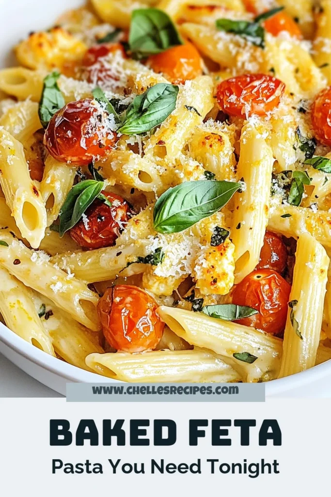 Discover the ultimate baked feta pasta recipe that combines creamy feta cheese and vibrant cherry tomatoes for a delicious Mediterranean pasta dish. This easy pasta recipe whips up in just 45 minutes and is perfect for a quick weeknight dinner. Enjoy the rich, oven-baked feta melted into a luscious sauce that coats each pasta piece beautifully. Don't forget to save this recipe for your next meal! #BakedFetaPasta #EasyPastaRecipes #MediterraneanPastaDish #CreamyFetaPasta