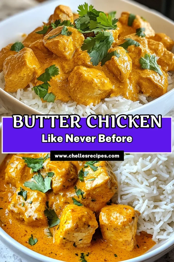 Discover the ultimate Butter Chicken Recipe that's both easy and delicious! This creamy butter chicken is a must-try for any Indian cuisine lover. Perfectly seasoned chicken is simmered to perfection and served with rice for a satisfying meal. Whether you're making easy butter chicken for a family dinner or impressing guests, this Indian butter chicken will steal the show. Save this recipe and enjoy a flavorful journey today! #ButterChicken #EasyButterChicken #CreamyButterChicken #IndianCuisine