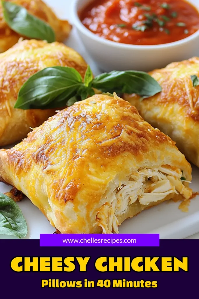 Indulge in delicious Chicken Parmesan Pillows, the perfect addition to your mealtime! These easy chicken recipes feature tender chicken, gooey mozzarella, and flaky puff pastry for a delightful baked chicken appetizer. Quick to prepare, they make an ideal chicken mozzarella casserole that everyone will love. Ready to impress your guests? Save the recipe now! #ChickenParmesanPillows #EasyChickenRecipes #PuffPastryChicken #BakedChickenAppetizers