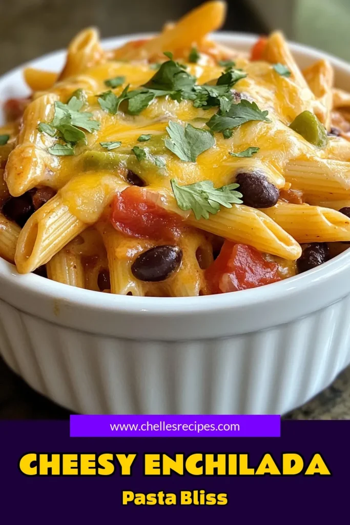 Indulge in this delightful Cheesy Enchilada Pasta that combines the best of Mexican and Italian flavors in one easy dish! Perfect for busy nights, this recipe offers a simple one-pot enchiladas experience with a vegetarian twist. Enjoy baked cheesy pasta recipes that are hearty and satisfying. Try it tonight and wow your family! Save this easy pasta recipe for later! #CheesyEnchiladaPasta #EasyPastaRecipes #VegetarianPastaDishes #BakedPastaRecipes