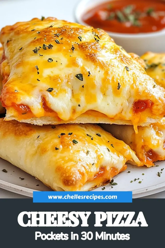 Treat yourself to delicious Homemade Cheesy Pizza Pockets with this easy pizza pocket recipe! Perfect for a quick snack or dinner, these baked pizza pockets are filled with gooey mozzarella and pepperoni. Follow our simple steps to create homemade pepperoni pockets that are sure to impress. Don't miss out on this cheesy pizza pockets recipe today! Save and try it now! #PizzaPockets #HomemadePizza #CheesyGoodness #EasyRecipes