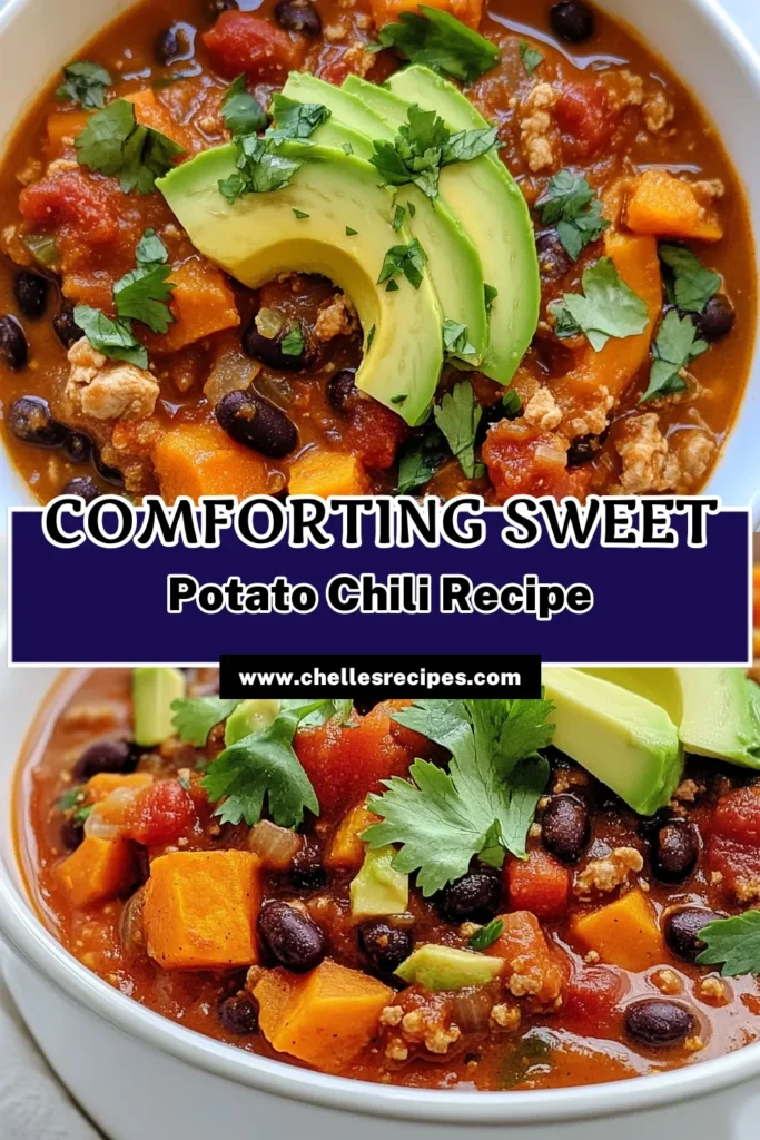 Looking for a delicious way to enjoy a healthy chili recipe? This Sweet Potato Turkey Chili is perfect! With ground turkey, tender sweet potatoes, and black beans, it’s a satisfying turkey and sweet potato dish that everyone will love. Packed with flavor and nutrients, this sweet potato chili recipe is a must-try. Don't miss out—save this recipe for your next meal planning! #SweetPotatoChili #HealthyChiliRecipes #GroundTurkeyChili #ChiliWithBlackBeans