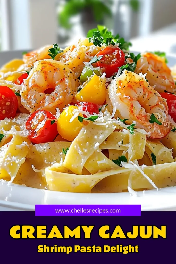 Indulge in a bowl of delicious Creamy Cajun Shrimp Pasta that will tantalize your taste buds! This easy recipe features succulent shrimp, colorful veggies, and a rich creamy sauce, all tossed with fettuccine for a satisfying meal ready in just 30 minutes. Perfect for any occasion! Click through for the full recipe and elevate your dinner game tonight. #CajunShrimpPasta #PastaRecipes #DinnerInspo #QuickMeals