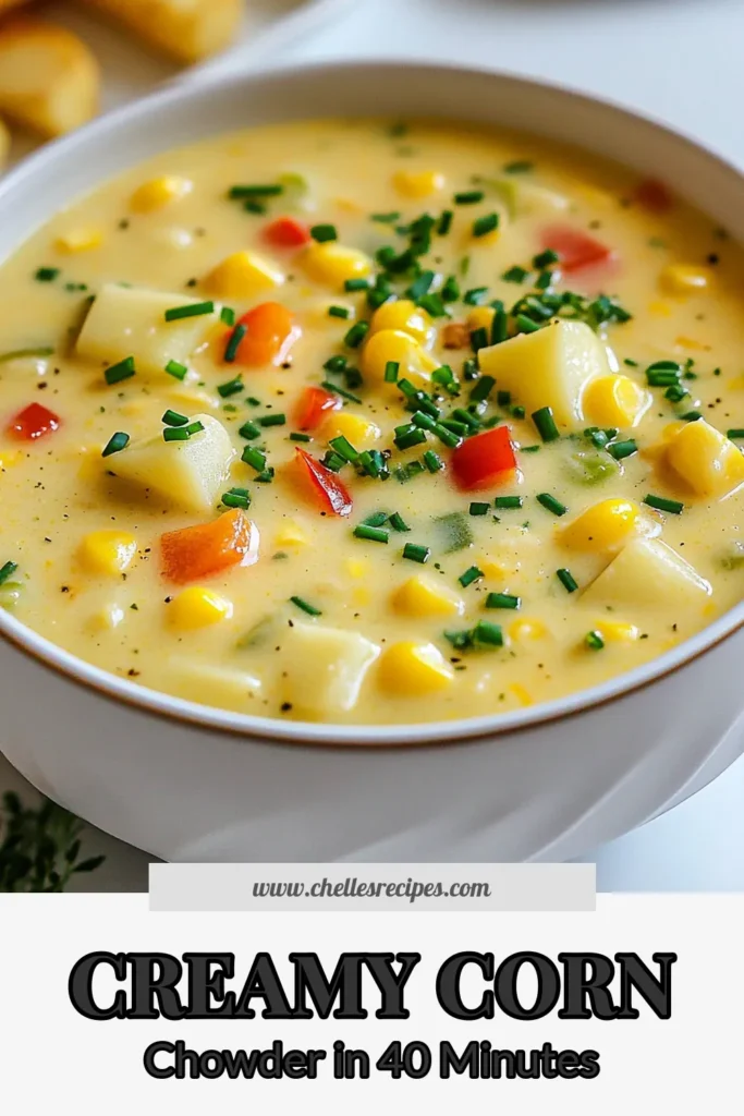 Discover the ultimate creamy corn chowder recipe that’s both comforting and delicious! This vegan corn chowder is easy to make and features the richness of coconut milk, making it a perfect homemade corn chowder for any occasion. Ready in just 40 minutes, this easy corn chowder is packed with fresh ingredients and flavor. Save this recipe and treat yourself to a bowl of creamy goodness today! #CreamyCornChowder #VeganCornChowder #EasyCornChowder #HomemadeCornChowder