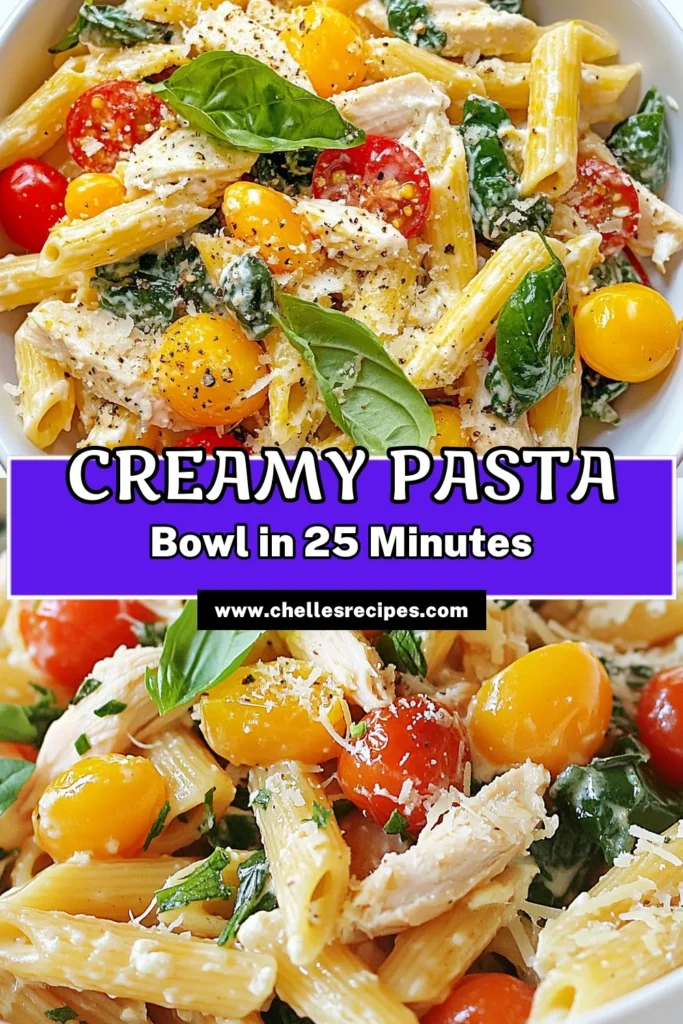 Discover the perfect blend of flavors with this Creamy Protein Pasta Bowl! This easy chicken pasta bowl is a delight, featuring whole wheat pasta for a nutritious twist. Whether you opt for shredded chicken or tofu, this recipe fits both healthy pasta recipes and vegetarian protein pasta lovers. Ready in just 25 minutes, it's a satisfying meal that's creamy and delicious. Save this recipe and elevate your dinner tonight! #CreamyProteinPasta #HealthyPastaRecipes #WholeWheatPasta #EasyChickenPastaBowl
