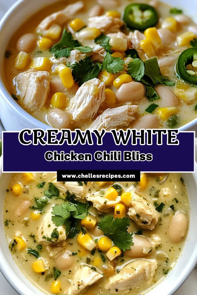 Warm up with this creamy white chicken chili recipe that's perfect for cozy nights. This easy chicken chili recipe features tender chicken, white beans, and a touch of sour cream for a delightful twist. Enjoy a comforting white chicken chili with sour cream that brings the flavor without the fuss. Don't miss out on making this comforting food chili recipe today! Pin it for later! #WhiteChickenChili #ComfortFood #EasyRecipes #ChiliRecipe