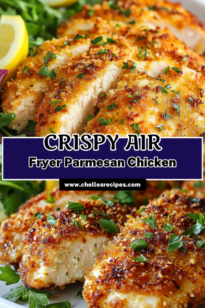 Indulge in this delicious Air Fryer Parmesan Chicken recipe that promises crispy perfection! Made with juicy air fryer chicken breasts coated in a delightful Parmesan panko crust, it’s an easy chicken dinner that everyone will love. Enjoy tender, crispy chicken in air fryer in just 25 minutes! Perfect for weeknight meals or special occasions. Try this Parmesan crusted chicken recipe today and make your dinner unforgettable! #AirFryerChicken #CrispyChicken #EasyDinner #ChickenRecipe