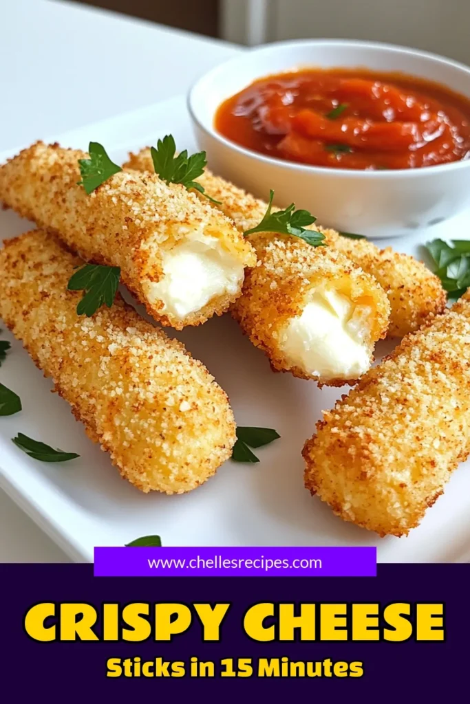 Indulge in the ultimate cheesy delight with these crispy homemade mozzarella sticks! Perfectly air-fried for a guilt-free treat, these delicious bites are easy to make and irresistible. With just a few ingredients like mozzarella cheese and panko breadcrumbs, you can create a snack that’s sure to impress. Get ready to dip them in marinara sauce and enjoy! Click to explore the full recipe now! #MozzarellaSticks #CheeseLovers #Appetizer #CookingAtHome