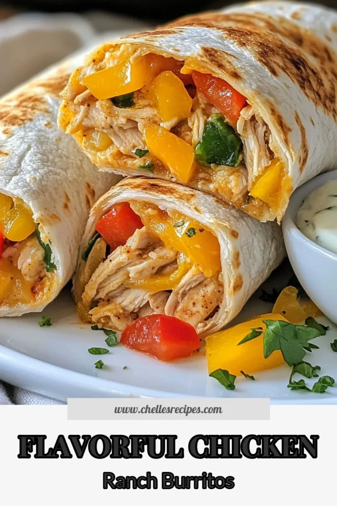 Discover the perfect easy chicken burrito recipe with these Chicken Bell Pepper Ranch Burritos! Packed with delicious cooked chicken, vibrant bell peppers, and creamy ranch dressing, these cheesy chicken burritos are a family favorite. Quick to make in just 30 minutes, theyβre ideal for busy weeknights. Try this mouthwatering recipe today and enjoy the burst of flavor in every bite! Save now! #ChickenBellPepperBurritos #RanchDressingBurritos #EasyChickenRecipe #CheesyBurritos