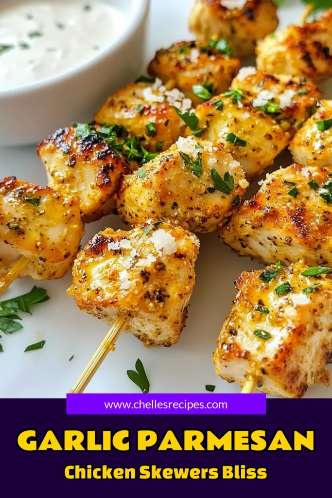 Discover the deliciousness of Air Fryer Garlic Parmesan Chicken Skewers, a perfect addition to your easy chicken recipes! These healthy chicken skewers are packed with flavor and made using an air fryer for a quick weeknight meal. In just 30 minutes of marinating and 15 minutes of cooking, you’ll have tender, golden brown air fryer chicken skewers to enjoy. Try this simple recipe today and elevate your meal prep! Save this for your next dinner! #AirFryerRecipes #HealthyChicken #EasyChickenRecipes #GarlicParmesanChicken