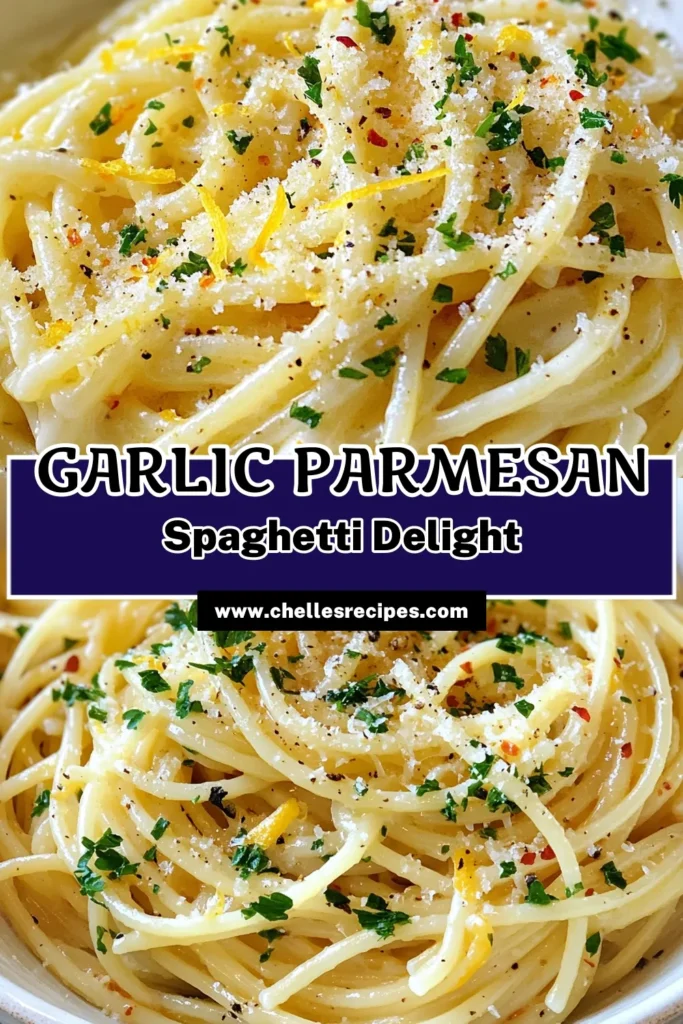 Indulge in this delicious Garlic Parmesan Spaghetti that's perfect for a quick pasta dinner! This easy spaghetti recipe combines rich garlic butter spaghetti flavor with freshly grated Parmesan cheese for a creamy delight. With just a few simple ingredients, you’ll have a satisfying meal in just 25 minutes. Don't miss out on this must-try recipe—save it for your next dinner! #GarlicParmesanSpaghetti #EasySpaghettiRecipes #ParmesanCheesePasta #QuickPastaDinner