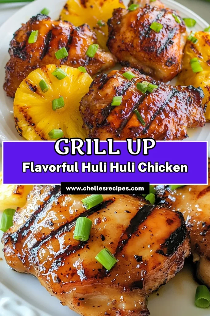 Discover the irresistible Huli Huli Chicken recipe that brings the flavors of Hawaii to your grill! This easy Hawaiian recipe features a delicious Hawaiian chicken marinade that perfectly complements juicy grilled chicken thighs. Elevate your meal with pineapple grilled chicken that's both sweet and savory. Perfect for summer cookouts, this dish will impress your family and friends. Save this recipe for your next BBQ! #HuliHuliChicken #HawaiianRecipes #GrilledChicken #EasyRecipes