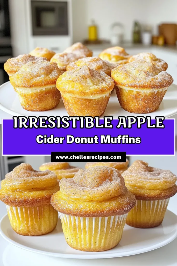Delight in the fall flavors with these Apple Cider Donut Muffins! Soft, spiced, and coated in a sugary cinnamon glaze, they're a perfect treat for any occasion. This easy recipe combines fresh apple cider with warm spices for a deliciously cozy muffin experience. Ready to impress your family and friends? Click through to explore the full recipe! #AppleCiderDonutMuffins #FallBaking #MuffinRecipes #HomemadeTreats