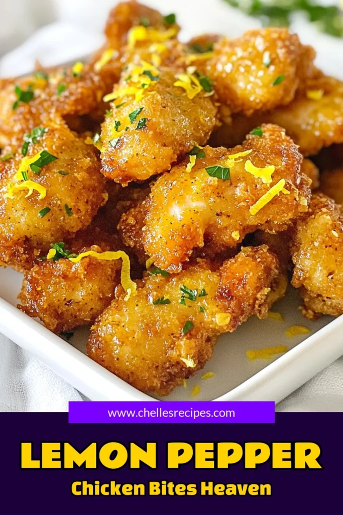 Discover the mouthwatering flavor of Lemon Pepper Chicken Bites, the perfect crispy chicken snack for any occasion! This easy chicken recipe features marinated chicken bites coated to perfection. With our lemon chicken skillet recipe, enjoy a zesty and satisfying meal in just 40 minutes. Ideal for busy days or entertaining guests! Save this recipe and impress everyone with these delicious bites! #LemonPepperChicken #EasyChickenRecipes #CrispyChickenSnack #MarinatedChickenBites