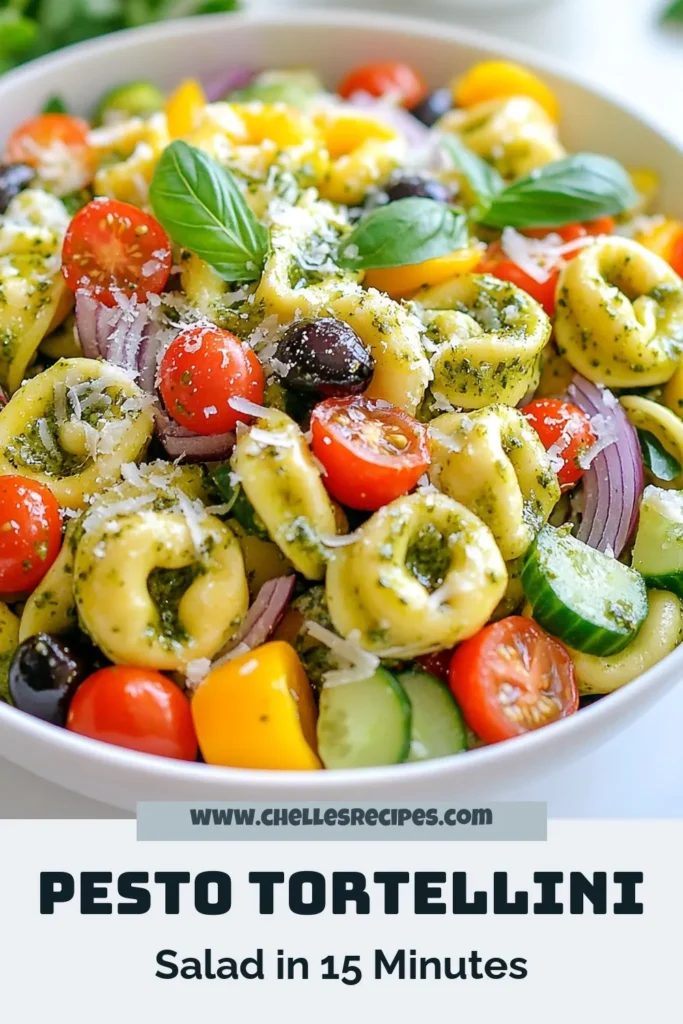 Discover this delightful Pesto Tortellini Salad, a perfect mix of flavor and freshness! This easy pasta salad combines cheese tortellini with vibrant veggies like cherry tomatoes and cucumbers, coated in a rich pesto sauce. It's the ultimate Italian tortellini recipe for any occasion! Ready in just 45 minutes, this cheese tortellini salad is sure to impress. Try it today and taste the difference! Save this recipe for your next gathering! #PestoTortelliniSalad #EasyPastaSalad #ItalianTortelliniRecipe #FreshVegetablePastaSalad