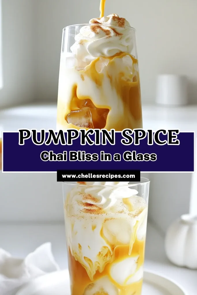 Fall in love with the flavors of autumn by making this delicious Pumpkin Spice Iced Chai Latte! With just a few simple ingredients, you can create a creamy and refreshing drink that's perfect for cozy days. Learn how to blend chai tea, pumpkin puree, and spices into a delightful treat that you can enjoy anytime. Click to explore the full recipe and elevate your beverage game! #PumpkinSpice #ChaiLatte #FallRecipes #HomemadeDrinks
