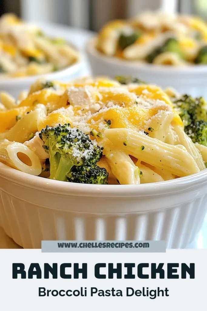 Indulge in this delicious Ranch Chicken Broccoli Pasta, the perfect easy chicken pasta recipe for busy evenings! Made with creamy ranch dressing, this penne pasta with chicken and broccoli brings together rich flavors and wholesome ingredients. In just 30 minutes, you can enjoy a comforting meal that all ages will love. Try this broccoli cheddar pasta today and watch it become a family favorite! Save and explore more! #RanchChickenPasta #EasyChickenPastaRecipe #CreamyRanchPasta #PennePastaWithChickenAndBroccoli