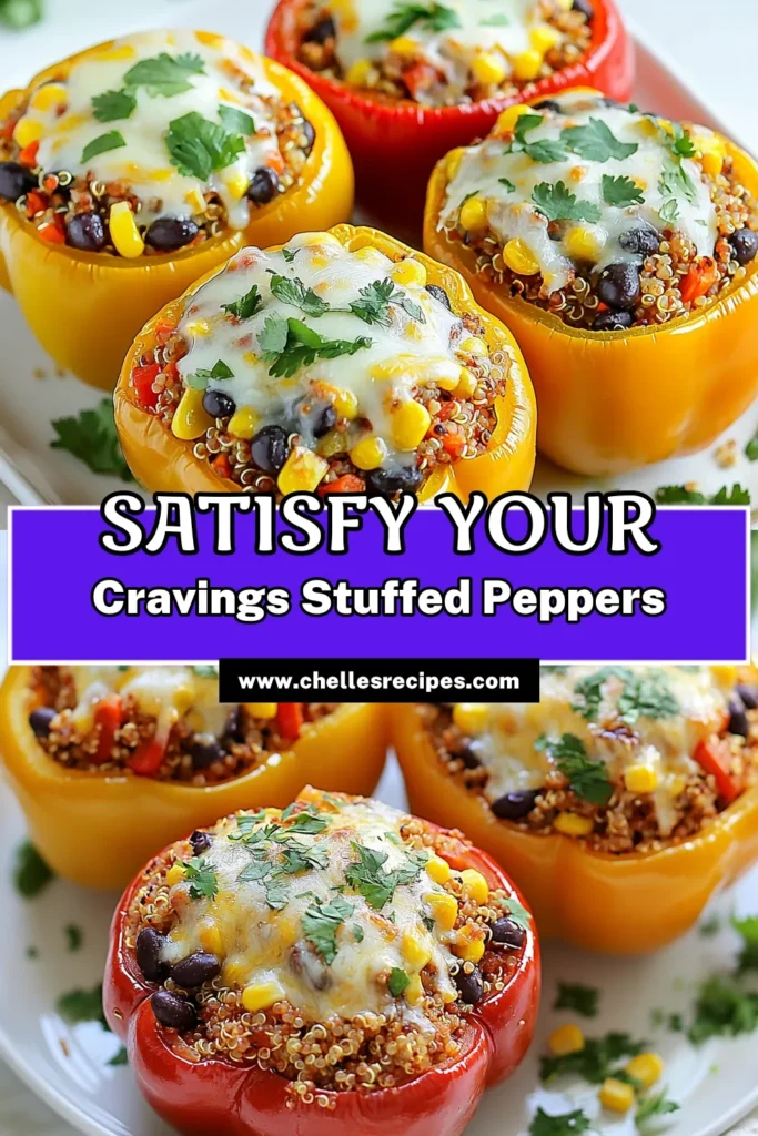 Discover the deliciousness of chicken stuffed peppers, a healthy stuffed peppers recipe that’s perfect for busy weeknights! This ground chicken recipe is packed with nutritious quinoa, black beans, and vibrant veggies, making it an easy dinner recipe everyone will love. Bake these colorful quinoa stuffed peppers until melty and golden—your family will be asking for seconds! Save this recipe for a tasty, wholesome meal! #ChickenStuffedPeppers #HealthyStuffedPeppers #GroundChickenRecipe #EasyDinnerRecipes