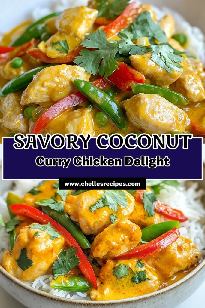 Discover how to make delicious Coconut Curry Chicken with this easy curry recipe that's perfect for busy weeknights. This Thai-inspired chicken curry features tender chicken cooked in creamy coconut milk, packed with flavor from red curry paste, ginger, and fresh veggies. Ideal for quick dinner ideas, this dish is ready in just 30 minutes! Save this recipe and bring a taste of Thailand to your kitchen tonight. #CoconutCurryChicken #EasyCurryRecipe #QuickDinnerIdeas #ThaiInspiredCuisine