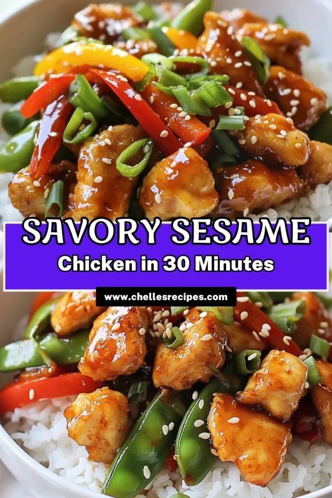 Discover a delicious sesame chicken recipe that's perfect for busy nights! This quick sesame chicken combines the rich flavors of honey and sesame in an easy chicken stir-fry that's healthy and satisfying. In just 30 minutes, you'll have a flavorful meal that your family will love. Try this honey sesame chicken served over jasmine rice for a delightful dinner. Save this recipe for your next meal! #SesameChicken #HealthyEating #QuickDinner #EasyRecipes
