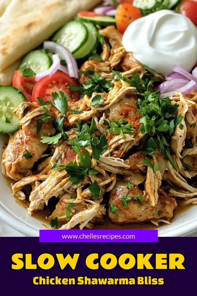 Discover the ultimate Slow Cooker Chicken Shawarma recipe that's bursting with flavor and super easy to make! With tender chicken thighs seasoned with cumin, coriander, and a hint of spice, this dish is perfect for any night of the week. Whether you serve it with warm pita, fresh veggies, or a cool dollop of yogurt, it’s sure to impress. Click to explore this delicious recipe and elevate your dinner game! #SlowCookerShawarma #ChickenRecipe #EasyDinners #HealthyEating