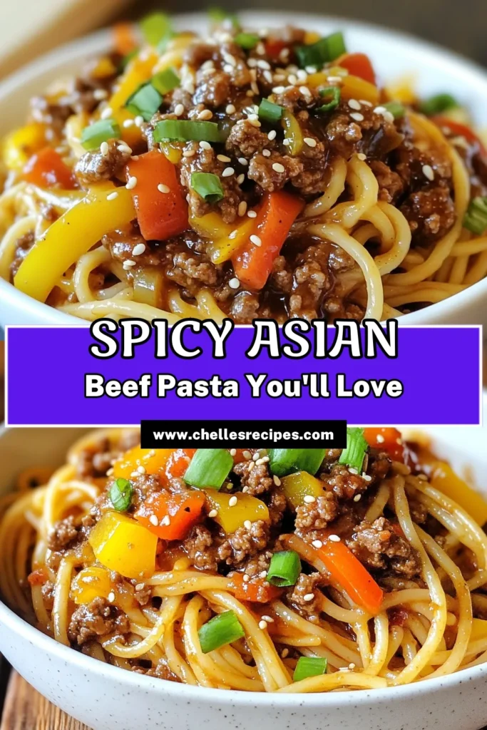 Discover this delicious Asian ground beef spaghetti recipe that combines hearty spaghetti with ground beef, vibrant veggies, and bold flavors! This quick Asian pasta dish is perfect for busy weeknights. With simple ingredients and easy steps, you'll have a satisfying meal ready in just 30 minutes. Try this delightful ground beef stir-fry tonight and impress your family! Save this recipe for your next dinner! #AsianGroundBeefSpaghetti #AsianSpaghettiRecipe #QuickPastaDish #GroundBeefStirFry