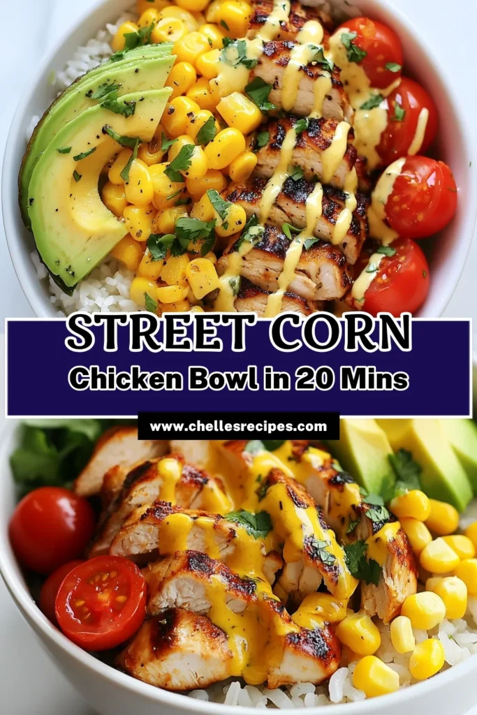 Looking for a delicious, Quick corn chicken rice bowl? Try this grilled chicken rice bowl recipe that features flavorful jasmine rice and zesty street corn chicken for a mouthwatering meal. This easy jasmine rice bowl is topped with fresh avocado, making it the perfect healthy lunch or dinner option. Save this street corn chicken recipe to impress your family and friends! #QuickCornChickenRiceBowl #GrilledChickenRiceBowl #EasyJasmineRiceBowl #StreetCornChickenRecipe