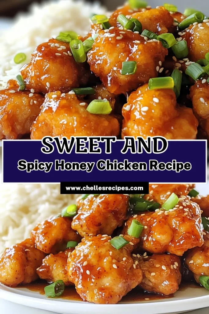 Savor the flavors of this Sweet and Spicy Honey Chicken with our easy Chinese Honey Chicken recipe! Perfectly crispy chicken thighs in a delicious honey sauce bring a delightful balance of sweet and spicy. Great for a quick weeknight dinner, serve this Honey Chicken with Sesame on a colorful platter for an appealing meal. Get ready to impress with this mouthwatering dish! Click to learn how! #HoneyChicken #ChineseRecipe #EasyDinner #CrispyChicken