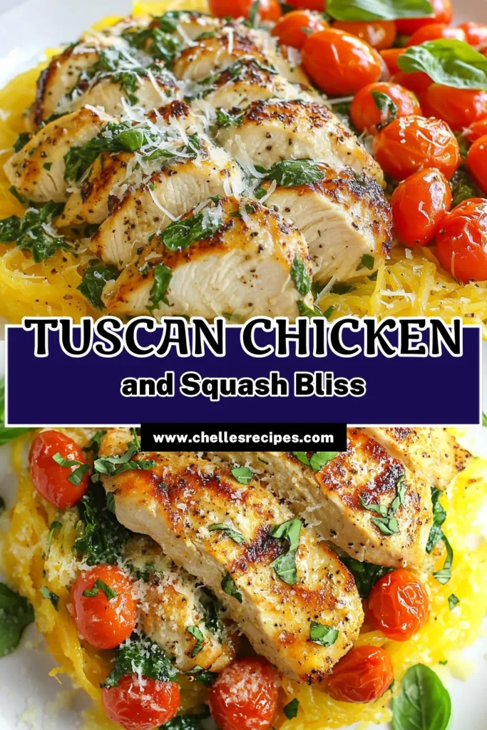 Discover a delicious Tuscan chicken recipe that pairs perfectly with a tasty spaghetti squash recipe for a healthy chicken dinner. This Italian chicken pasta dish is not only bursting with flavor but is also keto-friendly, making it a great option for anyone on a low-carb diet. Easy to make and packed with fresh ingredients, it’s perfect for busy weeknights. Save this recipe for your next family dinner! #TuscanChicken #SpaghettiSquash #HealthyDinner #KetoRecipes