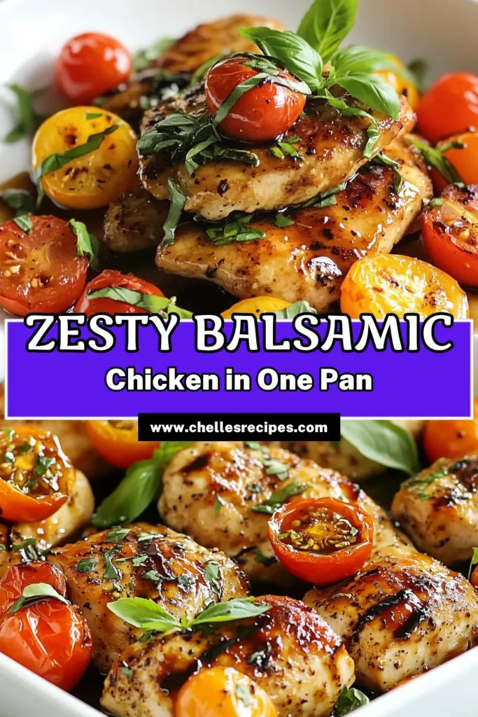 Discover the ultimate one pan balsamic chicken recipe that makes dinner a breeze! This easy chicken recipe features marinated chicken breasts bursting with flavor, paired with juicy cherry tomatoes for a vibrant dish. Perfect for busy evenings, this oven baked chicken is sure to impress. Try it tonight and simplify your meal prep! Save this delicious recipe for your next one pan chicken dinner! #BalsamicChicken #EasyChickenRecipes #OnePanDinner #OvenBakedChicken