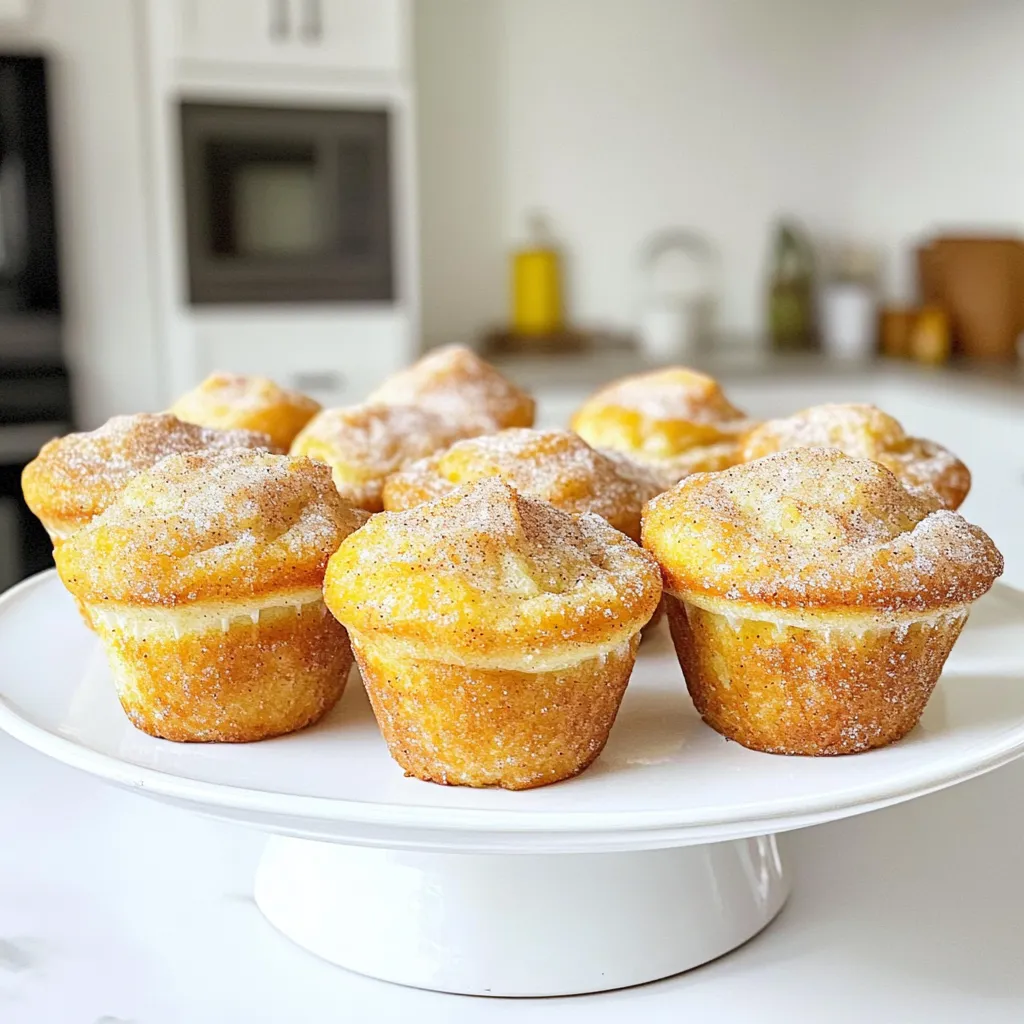 To make the best apple cider donut muffins, you need some key ingredients. Here’s the complete list: - 1 cup apple cider - 1 ½ cups all-purpose flour - 1 teaspoon baking powder - ½ teaspoon baking soda - ½ teaspoon salt - 1 teaspoon ground cinnamon - ½ teaspoon ground nutmeg - ½ cup granulated sugar - ½ cup brown sugar, packed - 2 large eggs - ½ cup unsweetened applesauce - ½ cup vegetable oil - 1 teaspoon vanilla extract - ½ cup granulated sugar (for coating) - 2 teaspoons ground cinnamon (for coating) Each ingredient plays an important role in making these muffins soft and tasty. The apple cider adds moisture and flavor. The all-purpose flour gives structure. Baking powder and baking soda make the muffins rise. Granulated and brown sugars provide sweetness and depth. Ground cinnamon and nutmeg add warmth and spice. Eggs and applesauce keep the muffins soft. Vegetable oil keeps them moist, while vanilla gives a lovely aroma. Finally, the cinnamon-sugar coating makes each bite a real treat. Gather these ingredients, and you are ready to bake! First, pour 1 cup of apple cider into a small saucepan. Heat it over medium heat. Bring it to a boil. Once it's boiling, lower the heat and let it simmer for about 10-15 minutes. You want the cider to reduce to about ½ cup. This step concentrates the flavor. After it reduces, take it off the heat and let it cool slightly. While the cider cools, grab a mixing bowl. In it, whisk together the dry ingredients. You will need 1 ½ cups of all-purpose flour, 1 teaspoon of baking powder, ½ teaspoon of baking soda, ½ teaspoon of salt, 1 teaspoon of ground cinnamon, and ½ teaspoon of ground nutmeg. This blend gives the muffins their warm spice flavor. Set this bowl aside for later. Now, take a large bowl. Add ½ cup of granulated sugar and ½ cup of packed brown sugar. Crack in 2 large eggs. Then, pour in ½ cup of unsweetened applesauce and ½ cup of vegetable oil. Don’t forget 1 teaspoon of vanilla extract. Mix these ingredients until they are creamy and well-combined. Next, it's time to bring it all together. Add the cooled apple cider to the wet mixture. Stir it gently to mix. Then, gradually add the dry ingredients from the first bowl. Mix just until combined. Be careful not to overmix, as this can make the muffins tough. Preheat your oven to 350°F (175°C). If you haven't already, line a muffin tin with paper liners or grease it lightly. Now, fill each muffin cup about three-quarters full with the batter. Bake for 18-20 minutes. Check for doneness by inserting a toothpick into the center. It should come out clean. While the muffins bake, prepare the cinnamon-sugar coating. In a shallow dish, mix ½ cup of granulated sugar and 2 teaspoons of ground cinnamon. Once the muffins are done, let them cool for about 5 minutes in the tin. Then, move them to a wire rack. While they are still warm, roll each muffin in the cinnamon-sugar mixture to coat them fully. Enjoy your soft and irresistible Apple Cider Donut Muffins! To get light and fluffy muffins, avoid overmixing the batter. When you mix too much, the muffins can become dense. Stir just until you see no dry flour. This keeps the texture soft. Ingredient temperatures also matter. Use room temperature eggs and applesauce. Cold ingredients can lead to uneven baking. Let them sit out for about 30 minutes before you start. For more flavor, add spices like nutmeg or clove. They bring warmth and depth. You can also try adding a dash of vanilla extract. This enhances the sweetness and makes each bite special. Mix-ins can make your muffins even better. Chopped nuts add crunch, while dried fruits like cranberries bring extra sweetness. Just fold them in gently to keep the muffins light. Choose a non-stick muffin tin for easy removal. Silicone muffin tins are also great. They allow for easy popping out of muffins without sticking. Using paper liners helps with clean-up, but greasing the tin works too. If you grease, use a light coat of oil. This helps the muffins come out easily while staying moist. {{image_2}} To make gluten-free apple cider muffins, swap out the all-purpose flour. You can use a gluten-free blend that works for baking. Look for one that contains xanthan gum. This helps the muffins hold together. You can also try almond flour or oat flour. Each gives a unique flavor and texture. Adjust the liquid if needed, as some flours absorb more moisture. For vegan muffins, you can replace eggs and dairy easily. Use flaxseed meal mixed with water for eggs. Mix one tablespoon of flaxseed meal with three tablespoons of water. Let it sit for five minutes to thicken. Instead of milk, use almond milk or oat milk. You can also add coconut yogurt for creaminess. These swaps keep the muffins moist and fluffy. You can have fun with coatings! While the classic cinnamon-sugar is great, try chocolate or caramel. For chocolate, melt dark chocolate and dip the cooled muffins. You can also drizzle chocolate on top. For caramel, warm caramel sauce and dip the tops of the muffins. This adds a sweet touch. Experiment with nuts or sprinkles for extra crunch and color. Store your Apple Cider Donut Muffins on the countertop. Use a sealed container to keep them fresh. If you live in a humid area, the fridge can help. Just note that cold can change the texture. These muffins last about three days at room temperature. You can enjoy them for up to a week in the fridge. For best taste, eat them fresh. To freeze, wrap each muffin tightly in plastic wrap. Place them in a freezer bag. Label the bag with the date. They can stay fresh for up to three months. To enjoy, thaw them overnight in the fridge or at room temperature. Reheat in the oven for a warm treat. Store your Apple Cider Donut Muffins in an airtight container. This keeps them fresh. You can leave them at room temperature for up to three days. If you want to keep them longer, refrigerate them. They can last up to a week in the fridge. For even longer storage, freeze them. Wrap each muffin in plastic wrap. Then place them in a freezer bag. They last for up to three months frozen. Yes, you can make these muffins ahead of time. Bake them and let them cool. Then store them in an airtight container. You can also freeze them for later. Just thaw them overnight in the fridge before serving. Warm them in the oven or microwave. This way, they taste fresh and soft. Muffins can turn out dense for a few reasons. One common mistake is overmixing the batter. Mix just until the dry ingredients are combined. Another reason could be using old baking powder or baking soda. Always check if they are fresh. Finally, measuring flour too tightly can add too much flour. Spoon the flour into the measuring cup and level it off. You can find pre-made Apple Cider Donut Muffins at local bakeries. Many grocery stores also sell them, especially in fall. Check the bakery section or ask a store worker. Some cafes may offer them as well. If you prefer homemade, making your own is easy and fun. Apple cider pairs well with many flavors. Cinnamon and nutmeg are classic choices. They enhance the warm spices in the muffins. You can also try adding caramel for sweetness. Maple syrup is another great option. For a fruity twist, consider mixing in dried cranberries or walnuts. These flavors make the muffins more exciting. These muffins blend simple ingredients for a tasty treat. We covered key steps, from whipping up the batter to baking. Tips for fluffiness and flavor add extra joy to your baking. Whether you choose gluten-free or vegan options, there's a perfect muffin for everyone. Proper storage keeps them fresh for days. Now, you have all the tools to create delightful apple cider muffins at home. Enjoy baking and sharing these treats with family and friends!