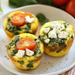 To make Spinach Feta Egg Muffins, gather these simple ingredients: - 6 large eggs - 1 cup fresh spinach, chopped - 1/2 cup feta cheese, crumbled - 1/4 cup milk (or a non-dairy alternative) - 1/4 cup cherry tomatoes, halved - 1/4 teaspoon garlic powder - 1/4 teaspoon onion powder - Salt and pepper to taste - Olive oil or cooking spray for greasing These ingredients come together to create a tasty and healthy breakfast option. Fresh spinach works best in this recipe. It has a bright taste and a nice texture. When chopped, it mixes well with eggs and other ingredients. Frozen spinach can be used, but it may change the texture. If you choose frozen, be sure to thaw and drain it well before using. This helps keep the muffins from getting soggy. Feta cheese adds a creamy and salty flavor to the muffins. Look for feta made from sheep's milk for a rich taste. Goat's milk feta is another great choice. It has a tangy flavor that pairs well with spinach. Avoid feta that feels too crumbly. You want a feta that will melt slightly in the oven, adding to the muffin's texture. {{ingredient_image_1}} Start by preheating your oven to 350°F (175°C). This step ensures even cooking. While the oven heats, grab your muffin tin. Grease a standard 12-cup muffin tin using olive oil or cooking spray. This helps the muffins pop out easily. Make sure to coat each cup well. In a large mixing bowl, crack open 6 large eggs. Add 1/4 cup of milk to the eggs. Whisk them together until they blend. This makes a smooth base. Next, mix in 1 cup of chopped fresh spinach and 1/2 cup of crumbled feta cheese. Sprinkle in 1/4 teaspoon of garlic powder and 1/4 teaspoon of onion powder. Don’t forget to add salt and pepper to taste. Stir this mixture well until everything is mixed evenly. Finally, fold in 1/4 cup of halved cherry tomatoes for extra flavor. Carefully pour the egg mixture into the greased muffin tin. Fill each cup about 3/4 full. This allows room for the muffins to rise. Place the tin in your preheated oven. Bake for 18-20 minutes. You know they are done when the muffins are set and lightly golden on top. Once baked, remove the tin from the oven. Let the muffins cool for a few minutes. To release them, run a knife around the edges. This makes it easy to pop them out. Serve them warm, or store them in an airtight container in the fridge. To get the best texture, avoid overmixing your egg batter. Just mix until combined. Use fresh spinach for a light and fluffy muffin. The right amount of milk adds moisture. I like to add 1/4 cup of milk for creaminess. Baking at 350°F helps them rise without burning. Keep an eye on them during the last few minutes of baking. These muffins shine at breakfast or brunch. Serve them warm on a colorful platter. Add fresh herbs like parsley or basil for a pop of color. Pair them with a side of fresh fruit for a balanced meal. You can also serve them with a light salad or yogurt for a complete spread. They are great for a casual get-together or a quick morning meal. Store your egg muffins in an airtight container. They last up to five days in the fridge. If you want to keep them longer, freeze them! Wrap each muffin in plastic wrap, then place them in a freezer bag. When ready to eat, thaw overnight in the fridge. Reheat in the microwave for about 30 seconds. Enjoy them warm for a tasty snack or meal! Pro Tips Fresh Spinach: Always use fresh spinach for the best flavor and texture. Avoid pre-packaged spinach which can sometimes be wilted. Cheese Variations: Experiment with different cheeses such as goat cheese or cheddar for varied flavors. Just ensure they melt well. Storage Tips: These muffins can be stored in the fridge for up to a week. They also freeze well, making them a great meal prep option. Customize Add-Ins: Feel free to add other ingredients like bell peppers, mushrooms, or cooked bacon for additional flavor and nutrition. {{image_2}} You can easily make these muffins fit your diet. For a dairy-free option, swap feta cheese with a dairy-free cheese. Use almond or soy milk instead of regular milk. To make them gluten-free, ensure your ingredients are labeled gluten-free. This way, everyone can enjoy these tasty muffins without worry. Feel free to get creative with the veggies you use. Bell peppers, zucchini, or mushrooms work great. You can also add cooked bacon or diced ham for extra protein. Mix and match to find your favorite combo. This will keep breakfast exciting and fun! Adding herbs and spices can transform your muffins. Try thyme, basil, or oregano for a fresh taste. A pinch of red pepper flakes adds a nice kick. Experiment with flavors to make these muffins your own. Your taste buds will thank you! To keep your spinach feta egg muffins fresh, let them cool first. After cooling, place them in an airtight container. This method helps keep the muffins moist and tasty. You can store them in the fridge for up to five days. If you want to enjoy them longer, consider freezing. To freeze your muffins, wrap each one in plastic wrap. Then, place them in a freezer-safe bag. This method prevents freezer burn and keeps them fresh. You can freeze them for up to three months. When ready to eat, thaw them in the fridge overnight. For a quick option, you can microwave them for about 30 seconds. Choose airtight containers to store your muffins. Glass containers or heavy-duty plastic containers work well. These options help maintain flavor and texture. Avoid using paper bags, as they can dry out your muffins. If you plan to freeze them, use freezer bags or freezer-safe containers. This way, you’ll always have a tasty breakfast ready to go. Spinach Feta Egg Muffins can last up to five days in the fridge. Store them in an airtight container. Keeping them sealed helps maintain their flavor and texture. Always check for any signs of spoilage before eating. Yes, you can make these muffins in advance. They are perfect for meal prep. Just bake them, cool them, and store them in the fridge. You can easily reheat them for a quick breakfast. This makes your mornings easier. For a vegan option, use chickpea flour mixed with water. This mix works well to bind the ingredients. You can also use silken tofu blended until smooth as another egg substitute. Both options will give you a tasty muffin without eggs. Spinach Feta Egg Muffins are easy and fun to make. We covered ingredients, including fresh vs. frozen spinach and the best feta cheese. I shared step-by-step instructions, tips for perfect texture, and storing methods. You can even try variations for dietary needs. These muffins are great for breakfast or brunch and work well for meal prep. Enjoy experimenting with flavors and ingredients that fit your taste. You’ll create delicious muffins every time!