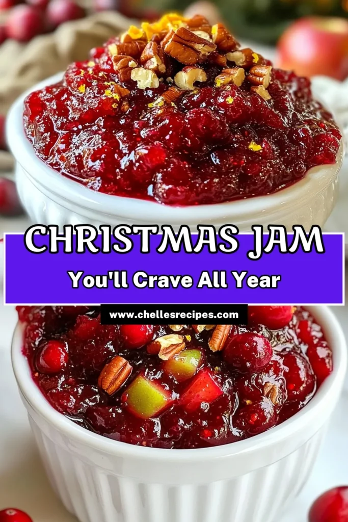Discover the perfect way to celebrate the holidays with this delightful Cranberry Apple Christmas Jam! This homemade jam recipe combines fresh cranberries and sweet apples, making it a festive addition to your holiday table. Learn how to create delicious holiday preserves that everyone will love. Perfect for sharing, gifting, or topping your seasonal treats. Click to try this easy cranberry recipe now! #CranberryAppleJam #ChristmasJamRecipe #HomemadeJam #HolidayPreserves