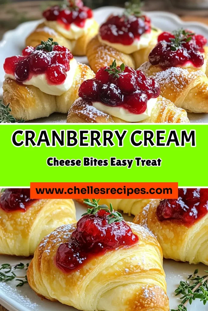 Discover the perfect appetizer with these Cranberry Cream Cheese Crescent Bites! These easy holiday recipes combine cream cheese, cranberry sauce, and flaky crescent rolls for delightful festive party snacks. Ideal for any gathering, these crescent roll appetizers are quick to make and impress. Try this recipe today and elevate your next celebration! Don’t forget to save for later! #CranberryCreamCheeseBites #CrescentRollAppetizers #EasyHolidayRecipes #FestivePartySnacks