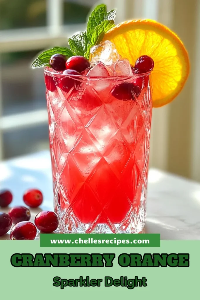 Refresh your gatherings with this delightful Cranberry Orange Sparkler Mocktail! This easy recipe combines cranberry juice, fresh orange juice, and sparkling water for a vibrant, non-alcoholic drink that's perfect for any occasion. Explore more sparkling mocktail recipes and celebrate with festive mocktail ideas that everyone can enjoy. Let this refreshing fruit mocktail add sparkle to your festivities. Save this recipe now! #CranberryOrangeMocktail #NonAlcoholicDrinks #MocktailRecipes #RefreshingMocktails