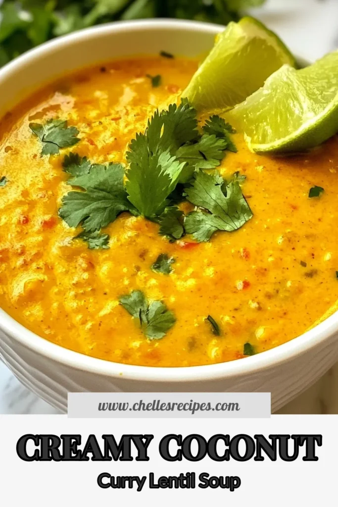 Savor the deliciousness of Coconut Curry Lentil Soup, a nourishing Vegan Coconut Soup Recipe that’s perfect for any day! This Healthy Lentil Soup combines red lentils, coconut milk, and vibrant veggies for an Easy Curry Lentil Soup that’s both comforting and nutritious. Ready in just 40 minutes, it's a delightful Red Lentil Coconut Curry everyone will love. Try it now and experience a flavorful bowl of goodness! #VeganRecipes #HealthyEating #SoupRecipes #CurryLovers