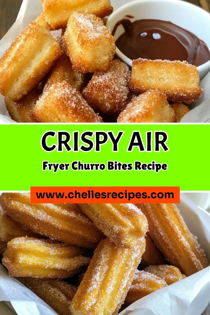 Indulge in these delightful air fryer churro bites! This easy churro bites recipe is the perfect cinnamon sugar snack for any occasion. Enjoy homemade churros air fryer style with a quick dessert that takes just 30 minutes. These crispy bites are deliciously coated in cinnamon sugar, making them an irresistible treat. Pin this quick dessert recipe for your next sweet craving and impress everyone with your frying skills. #AirFryerChurroBites #CinnamonSugarSnacks #QuickDessertRecipes #HomemadeChurrosAirFryer
