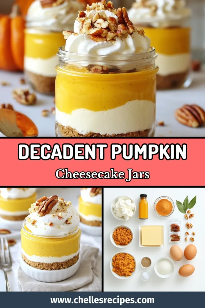 Indulge in these easy Make-Ahead Thanksgiving desserts with our Thanksgiving pumpkin cheesecake jars! This no-bake cheesecake recipe captures the essence of fall dessert recipes and features individual cheesecake desserts that are perfect for any gathering. Delight your guests with creamy pumpkin cheesecake packed in jars. Save this recipe for a stress-free Thanksgiving treat! #ThanksgivingDesserts #PumpkinCheesecake #FallRecipes #NoBakeCheesecake
