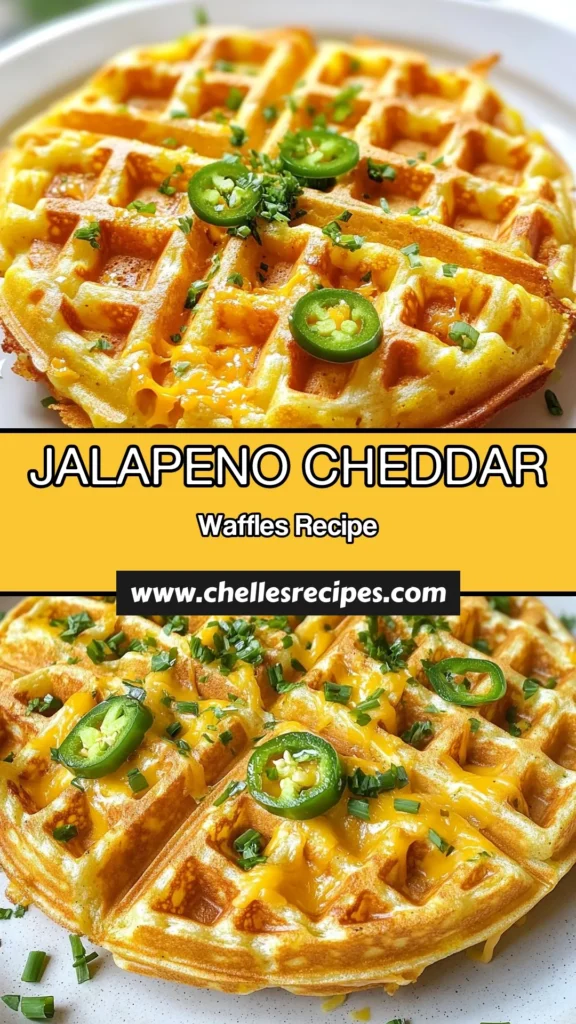 Discover the deliciousness of Cheddar Jalapeño Cornbread Waffles, the perfect blend of savory and spicy! This easy cornbread waffle recipe is ideal for breakfast or snacks, featuring tender cornbread infused with sharp cheddar and zesty jalapeños. Enjoy these jalapeño cheddar snacks hot off the waffle iron or topped with your favorite condiments. Save this easy cornbread waffles recipe today to impress your family and friends! #CornbreadWaffles #SavoryWaffles #CheddarJalapeño #SnackTime