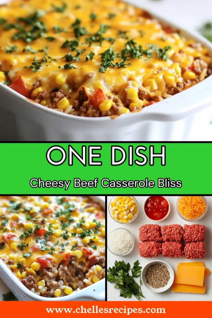 Looking for easy casserole recipes? Try this cheesy ground beef rice casserole! It's a comforting beef and rice casserole that's perfect for busy weeknights. With flavorful ground beef, tender rice, and gooey cheese, it's a hit with the whole family. In just 55 minutes, you'll have a delicious dinner that everyone will love. Save this cheesy rice casserole recipe for your next meal! #CasseroleRecipes #GroundBeefDinner #EasyDinner #CheesyCasserole